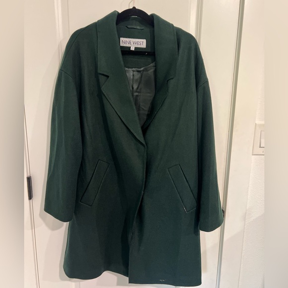 Nine West Dark Green Pea Coat - Picture 2 of 5